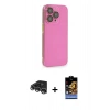 MARSİLYAN™- iPhone 14 Pro Max Kılıf Siluet Minimal Özel Seri - Siyah Buffer Hayalet Cam Ekran Koruyucu + Raze Metal Kamera Lens - GS