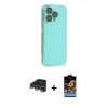 MARSİLYAN™- iPhone 14 Pro Max Kılıf Siluet Minimal Özel Seri - Siyah Buffer Hayalet Cam Ekran Koruyucu + Raze Metal Kamera Lens - GS