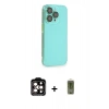 MARSİLYAN™- iPhone 14 Pro Max Kılıf Siluet Minimal Özel Seri - Siyah Joko Magic 5D Hayalet Cam + PVD Metal Kamera Lens - TU