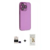 MARSİLYAN™- iPhone 14 Pro Max Kılıf Siluet Minimal Özel Seri - Siyah Mat Seramik Nano Ekran Koruyucu + Bilvis Titan Kamera Lens - SH