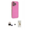 MARSİLYAN™- iPhone 14 Pro Max Kılıf Siluet Minimal Özel Seri - Siyah Mat Seramik Nano Ekran Koruyucu + Bilvis Titan Kamera Lens - DNMR