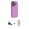 MARSİLYAN™- iPhone 14 Pro Max Kılıf Siluet Minimal Özel Seri - Siyah Mat Seramik Nano Ekran Koruyucu + Bilvis Titan Kamera Lens - DNMR