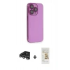 MARSİLYAN™- iPhone 14 Pro Max Kılıf Siluet Minimal Özel Seri - Siyah Mat Seramik Nano Ekran Koruyucu + Raze Metal Kamera Lens - GS