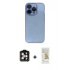 MARSİLYAN™- iPhone 14 Pro Max Kılıf Siluet Minimal Özel Seri - Siyah Mat Seramik Nano Ekran Koruyucu + Turuncu PVD Metal Kamera Lens