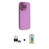 MARSİLYAN™- iPhone 14 Pro Max Kılıf Siluet Minimal Özel Seri - Siyah Polymer Nano Ekran Koruyucu + Bilvis Titan Kamera Lens - GD