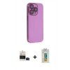 MARSİLYAN™- iPhone 14 Pro Max Kılıf Siluet Minimal Özel Seri - Siyah Polymer Nano Ekran Koruyucu + Bilvis Titan Kamera Lens - SH