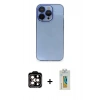 MARSİLYAN™- iPhone 14 Pro Max Kılıf Siluet Minimal Özel Seri - Siyah Polymer Nano Ekran Koruyucu + PVD Metal Kamera Lens - TU