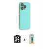 MARSİLYAN™- iPhone 14 Pro Max Kılıf Siluet Minimal Özel Seri - Siyah Polymer Nano Ekran Koruyucu + PVD Metal Kamera Lens - TU