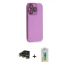 MARSİLYAN™- iPhone 14 Pro Max Kılıf Siluet Minimal Özel Seri - Siyah Polymer Nano Ekran Koruyucu + Raze Metal Kamera Lens - GD