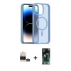 MARSİLYAN™- iPhone 14 Pro Max Kılıf Siluet Minimal Prime - Şeffaf 360 Full Body Arka Koruyucu + Bilvis Titan Kamera Lens - GS