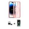 MARSİLYAN™- iPhone 14 Pro Max Kılıf Siluet Minimal Prime - Şeffaf 360 Full Body Arka Koruyucu + Siyah Bilvis Titan Kamera Lens