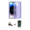 MARSİLYAN™- iPhone 14 Pro Max Kılıf Siluet Minimal Prime - Şeffaf 360 Full Body Arka Koruyucu + Siyah Bilvis Titan Kamera Lens