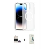 MARSİLYAN™- iPhone 14 Pro Max Kılıf Siluet Minimal Prime - Şeffaf Pasifik Cam Ekran Koruyucu + Bilvis Titan Kamera Lens - GD