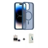 MARSİLYAN™- iPhone 14 Pro Max Kılıf Siluet Minimal Prime - Şeffaf Pasifik Cam Ekran Koruyucu + Bilvis Titan Kamera Lens - SH