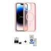MARSİLYAN™- iPhone 14 Pro Max Kılıf Siluet Minimal Prime - Şeffaf Royal Nano Ekran Koruyucu + Bilvis Titan Kamera Lens - DNMR