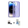 MARSİLYAN™- iPhone 14 Pro Max Kılıf Siluet Minimal Prime - Şeffaf Royal Nano Ekran Koruyucu + Bilvis Titan Kamera Lens - DNMR