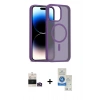 MARSİLYAN™- iPhone 14 Pro Max Kılıf Siluet Minimal Prime - Şeffaf Royal Nano Ekran Koruyucu + Gold Bilvis Titan Kamera Lens