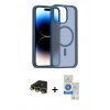 MARSİLYAN™- iPhone 14 Pro Max Kılıf Siluet Minimal Prime - Şeffaf Royal Nano Ekran Koruyucu + Raze Metal Kamera Lens - GD