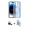 MARSİLYAN™- iPhone 14 Pro Max Kılıf Siluet Minimal Prime - Şeffaf Royal Nano Ekran Koruyucu + Siyah Bilvis Titan Kamera Lens