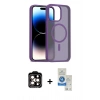MARSİLYAN™- iPhone 14 Pro Max Kılıf Siluet Minimal Prime - Şeffaf Royal Nano Ekran Koruyucu + PVD Metal Kamera Lens - TU