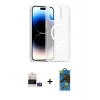 MARSİLYAN™- iPhone 14 Pro Max Kılıf Siluet Minimal Prime - Siyah 18D Cam Ekran Koruyucu + Bilvis Titan Kamera Lens - GS