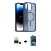 MARSİLYAN™- iPhone 14 Pro Max Kılıf Siluet Minimal Prime - Siyah 18D Cam Ekran Koruyucu + Siyah Bilvis Titan Kamera Lens