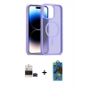 MARSİLYAN™- iPhone 14 Pro Max Kılıf Siluet Minimal Prime - Siyah 18D Cam Ekran Koruyucu + Siyah Bilvis Titan Kamera Lens