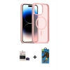 MARSİLYAN™- iPhone 14 Pro Max Kılıf Siluet Minimal Prime - Siyah 18D Cam Ekran Koruyucu + Siyah Bilvis Titan Kamera Lens