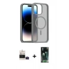 MARSİLYAN™- iPhone 14 Pro Max Kılıf Siluet Minimal Prime - Siyah 360 Mat Full Body Arka Koruyucu + Bilvis Titan Kamera Lens - SH