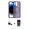 MARSİLYAN™- iPhone 14 Pro Max Kılıf Siluet Minimal Prime - Siyah 360 Mat Full Body Arka Koruyucu + Bilvis Titan Kamera Lens - DNMR