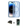 MARSİLYAN™- iPhone 14 Pro Max Kılıf Siluet Minimal Prime - Siyah 360 Mat Full Body Arka Koruyucu + Raze Metal Kamera Lens - GD