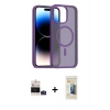 MARSİLYAN™- iPhone 14 Pro Max Kılıf Siluet Minimal Prime - Siyah 6D Mat Seramik Hayalet Nano Ekran Koruyucu + Bilvis Titan Kamera Lens - DNMR