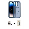 MARSİLYAN™- iPhone 14 Pro Max Kılıf Siluet Minimal Prime - Siyah 6D Mat Seramik Hayalet Nano Ekran Koruyucu + Bilvis Titan Kamera Lens - SH