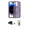 MARSİLYAN™- iPhone 14 Pro Max Kılıf Siluet Minimal Prime - Siyah 6D Mat Seramik Hayalet Nano Ekran Koruyucu + Raze Metal Kamera Lens - GS