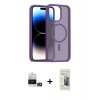 MARSİLYAN™- iPhone 14 Pro Max Kılıf Siluet Minimal Prime - Siyah 6D Mat Seramik Hayalet Nano Ekran Koruyucu + Bilvis Titan Kamera Lens - GD