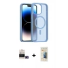MARSİLYAN™- iPhone 14 Pro Max Kılıf Siluet Minimal Prime - Siyah 6D Mat Seramik Hayalet Nano Ekran Koruyucu + Bilvis Titan Kamera Lens - SH