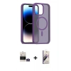 MARSİLYAN™- iPhone 14 Pro Max Kılıf Siluet Minimal Prime - Siyah Bilvis 3D Mat Cam Ekran Koruyucu + Bilvis Titan Kamera Lens - GS
