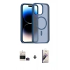 MARSİLYAN™- iPhone 14 Pro Max Kılıf Siluet Minimal Prime - Siyah Bilvis 3D Mat Cam Ekran Koruyucu + Bilvis Titan Kamera Lens - GD