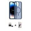 MARSİLYAN™- iPhone 14 Pro Max Kılıf Siluet Minimal Prime - Siyah Bilvis 3D Mat Cam Ekran Koruyucu + Bilvis Titan Kamera Lens - GS