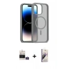 MARSİLYAN™- iPhone 14 Pro Max Kılıf Siluet Minimal Prime - Siyah Bilvis 3D Mat Cam Ekran Koruyucu + Bilvis Titan Kamera Lens - GS