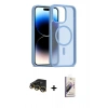MARSİLYAN™- iPhone 14 Pro Max Kılıf Siluet Minimal Prime - Siyah Bilvis 3D Mat Cam Ekran Koruyucu + Raze Metal Kamera Lens - GD