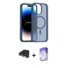 MARSİLYAN™- iPhone 14 Pro Max Kılıf Siluet Minimal Prime - Siyah Bilvis 5in1 3D Magic Cam Ekran Koruyucu + Raze Metal Kamera Lens - GS