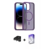 MARSİLYAN™- iPhone 14 Pro Max Kılıf Siluet Minimal Prime - Siyah Bilvis 5in1 3D Magic Cam Ekran Koruyucu + Raze Metal Kamera Lens - GS