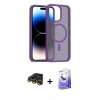 MARSİLYAN™- iPhone 14 Pro Max Kılıf Siluet Minimal Prime - Siyah Bilvis 5in1 5D Magic Hayalet Cam Ekran Koruyucu + Raze Metal Kamera Lens - GD