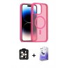 MARSİLYAN™- iPhone 14 Pro Max Kılıf Siluet Minimal Prime - Siyah Bilvis 5in1 5D Magic Hayalet Cam Ekran Koruyucu + PVD Metal Kamera Lens - TU