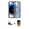 MARSİLYAN™- iPhone 14 Pro Max Kılıf Siluet Minimal Prime - Siyah Buffer Cam Ekran Koruyucu + Bilvis Titan Kamera Lens - SH