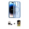 MARSİLYAN™- iPhone 14 Pro Max Kılıf Siluet Minimal Prime - Siyah Buffer Cam Ekran Koruyucu + Bilvis Titan Kamera Lens - SH