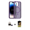 MARSİLYAN™- iPhone 14 Pro Max Kılıf Siluet Minimal Prime - Siyah Buffer Cam Ekran Koruyucu + Bilvis Titan Kamera Lens - SH