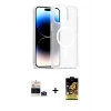 MARSİLYAN™- iPhone 14 Pro Max Kılıf Siluet Minimal Prime - Siyah Buffer Cam Ekran Koruyucu + Bilvis Titan Kamera Lens - DNMR