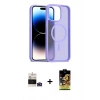 MARSİLYAN™- iPhone 14 Pro Max Kılıf Siluet Minimal Prime - Siyah Buffer Cam Ekran Koruyucu + Bilvis Titan Kamera Lens - DNMR